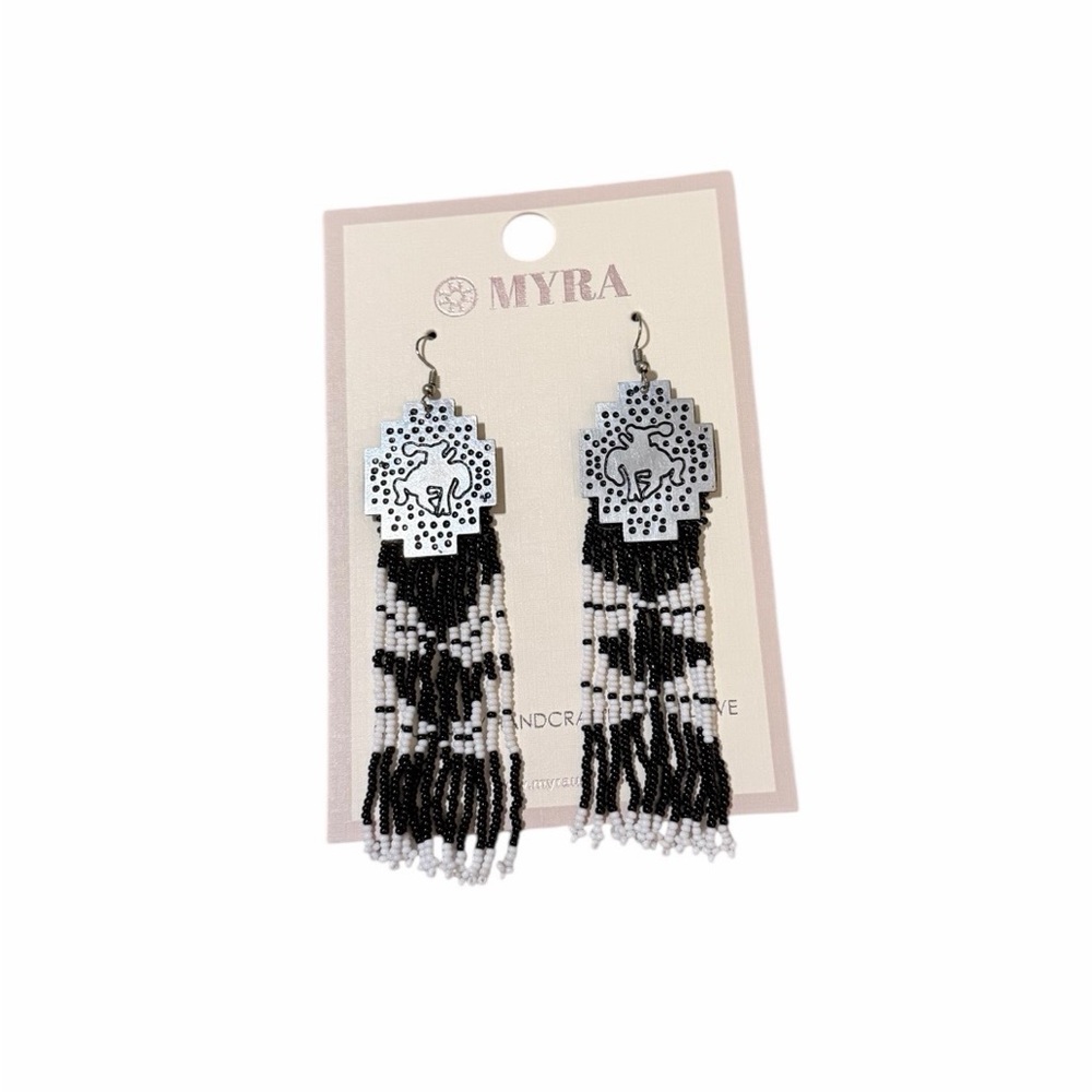 Myra‎ Bag Stallion Smoke Beaded Fringe Earrings